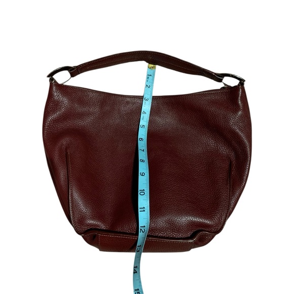 Furla Vintage Pebbled Genuine Leather Hobo Handbag Wine/Mulberry/Maroon - Picture 11 of 14